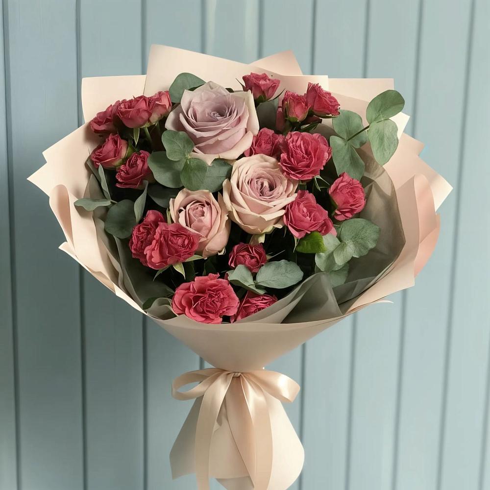 Букет цветов из: Гвоздики и Розы в Михайловской