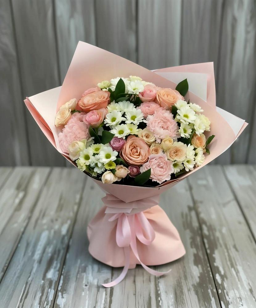 Букет цветов из: Гвоздики, Розы и Хризантемы в Михайловской