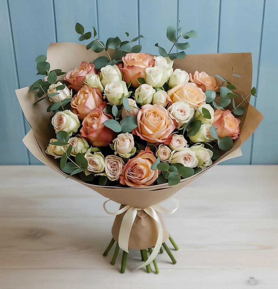 Букет цветов из: Альстромерии и Розы в Михайловской