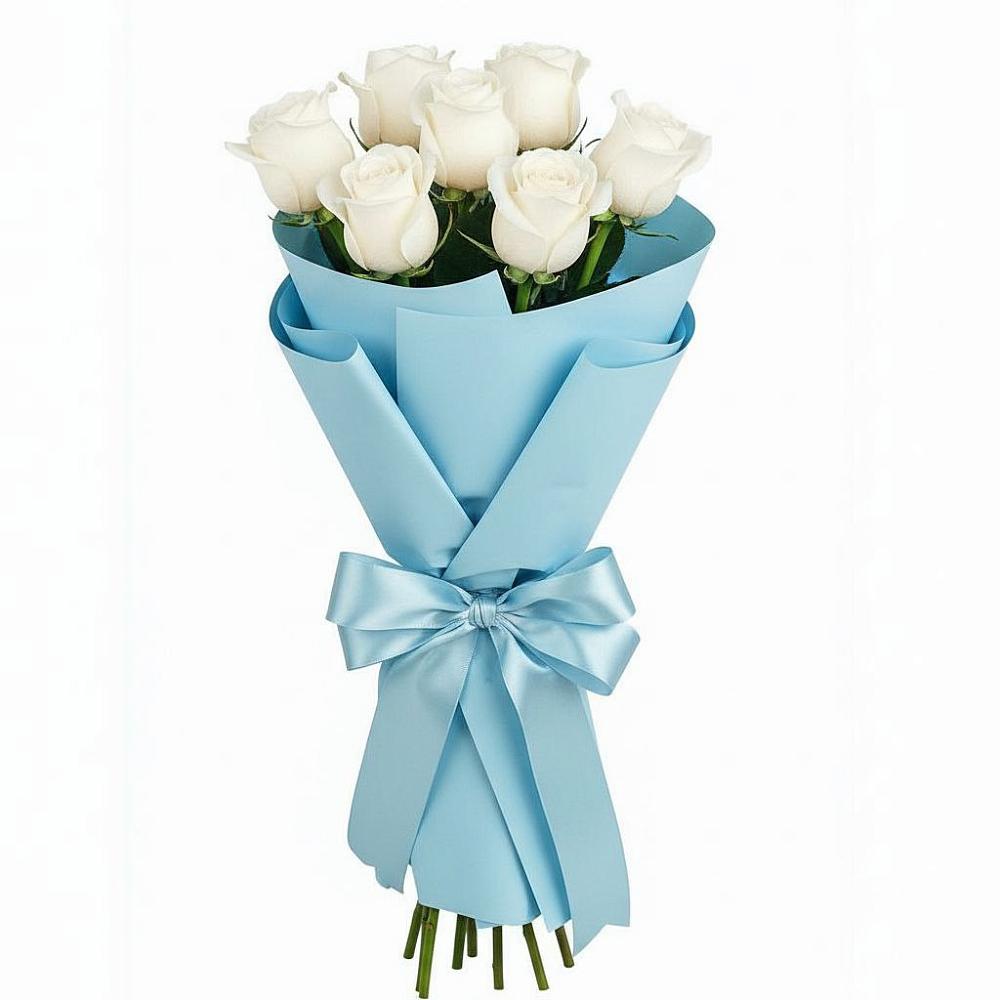 Букет 7 белых роз Проуд в Михайловской