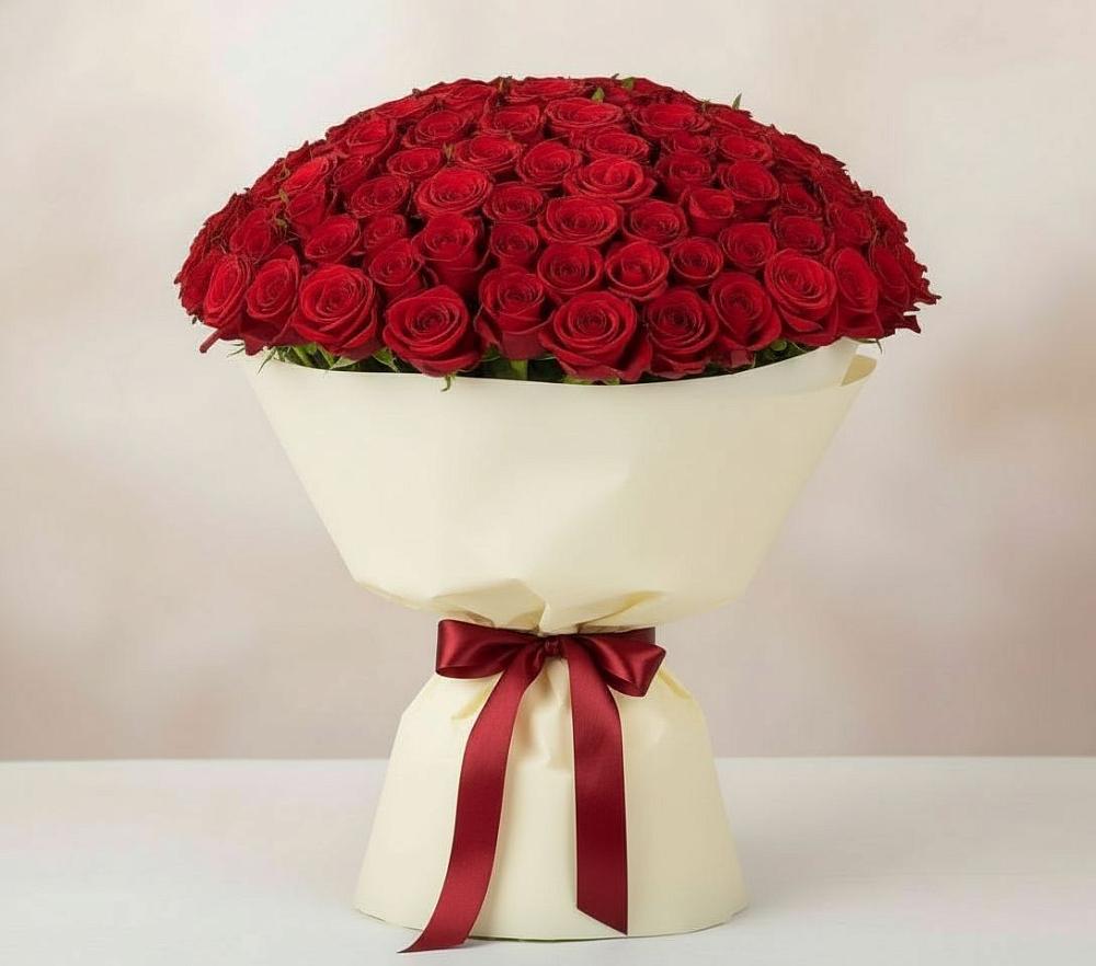 Букет 101 Красная роза Милано в Михайловской