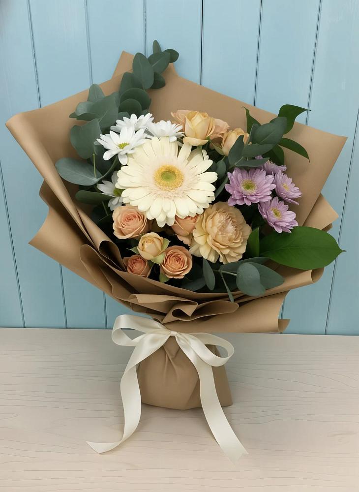 Букет цветов из: Герберы и Хризантемы в Михайловской