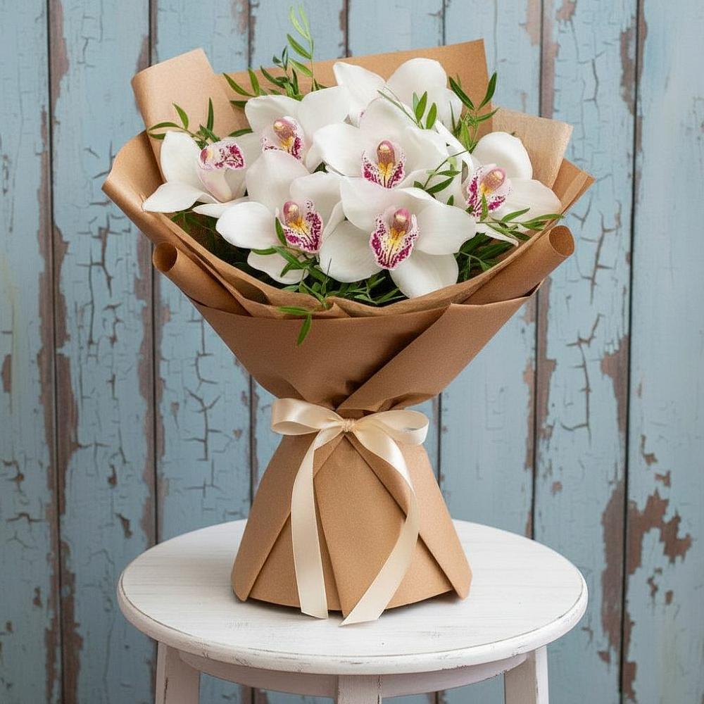 Букет цветов из: Орхидеи и Розы в Михайловской