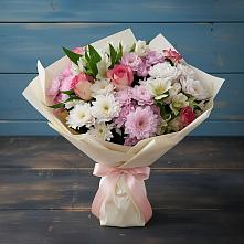 Букет цветов из:  Хризантемы, Альстромерии и Розы в Михайловской