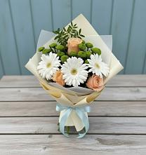 Букет цветов из:  Герберы, Розы и Хризантемы #REPLACE_PRED# Михайловской