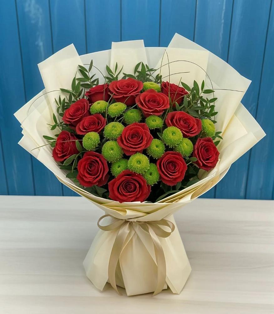 Букет цветов из: Розы и Хризантемы в Михайловской